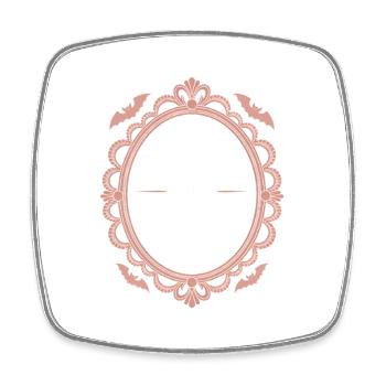 Pale Aesthetic: Delicate pastel lace - Square fridge magnet - white - Front