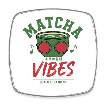 Matcha Vibes Quality Tea Drink Green Matcha Latte - Square fridge magnet - white - Front