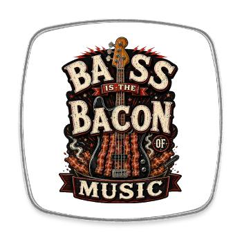 Bass ist das Bacon der Musik - Viereckiger Kühlschrankmagnet - Weiß - Vorne