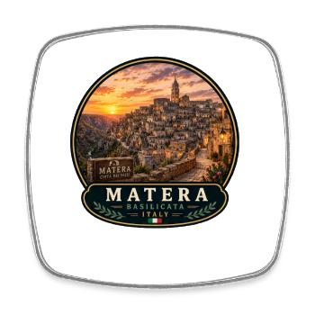 Matera Italien Urlaub Mittelmeer Historisch Altsta - Viereckiger Kühlschrankmagnet - Weiß - Vorne