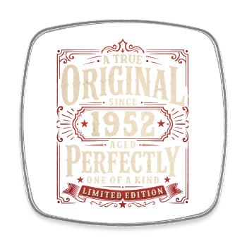 74th Birthday Gift Original Vintage 1952 - Square fridge magnet - white - Front