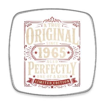 61st Birthday Gift Original Vintage 1965 - Square fridge magnet - white - Front