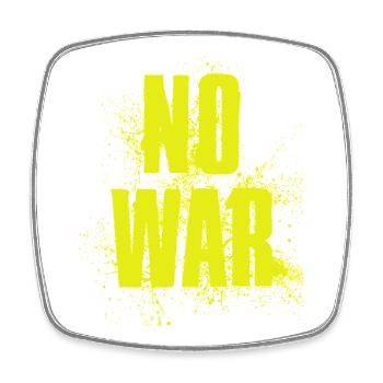 NO WAR – Statement für den Frieden gegen den Krieg - Viereckiger Kühlschrankmagnet - Weiß - Vorne