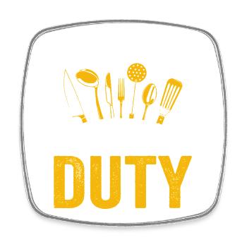Lunch Lady Duty Kitchen Heroine - Square fridge magnet - white - Front