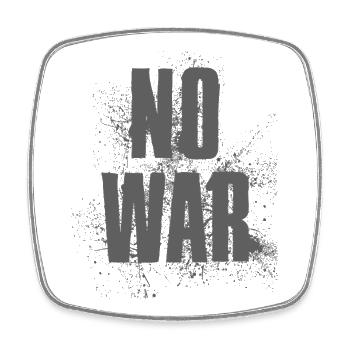 NO WAR – Statement für den Frieden gegen den Krieg - Viereckiger Kühlschrankmagnet - Weiß - Vorne