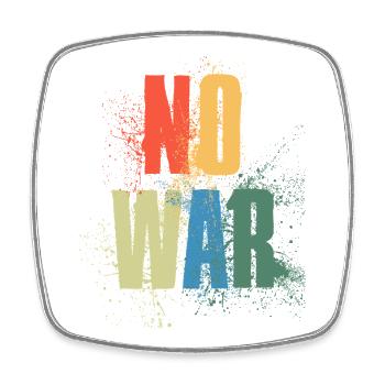 NO WAR – Statement für den Frieden gegen den Krieg - Viereckiger Kühlschrankmagnet - Weiß - Vorne