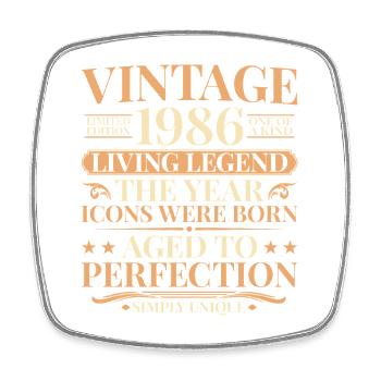 Living Legend 1986 – 40th Birthday Retro - Square fridge magnet - white - Front