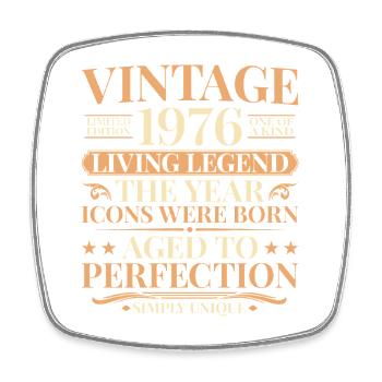 Living Legend 1976 – 50th Birthday Retro - Square fridge magnet - white - Front