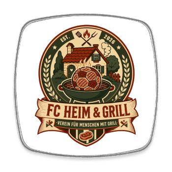 FC Heim & Grill - Viereckiger Kühlschrankmagnet - Weiß - Vorne