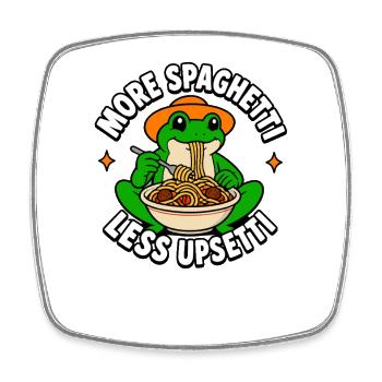More spaghetti, less trouble – frog-child splits - Square fridge magnet - white - Front