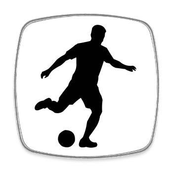 Football Fußball - Magnet carré - blanc - Devant