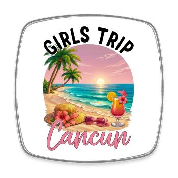 Girls Trip Cancun - Square fridge magnet - white - Front