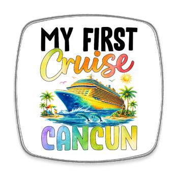 My First Cruise Cancun - Square fridge magnet - white - Front