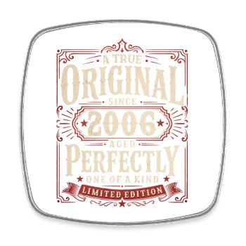 Cadeau d’anniversaire 2000 Millésime Original 2006 - Magnet carré - blanc - Devant