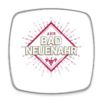 Bad Neuenahr an der Ahr Retro Weintrauben Design - Viereckiger Kühlschrankmagnet - Weiß - Vorne