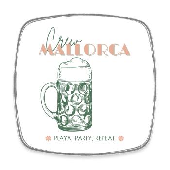 Malle Girlstrip Mallorca JGA Bier Geschenk - Viereckiger Kühlschrankmagnet - Weiß - Vorne
