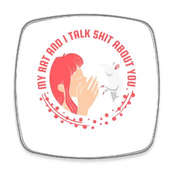 Rat, house rat, rat owner, rat lover - Square fridge magnet - white - Front