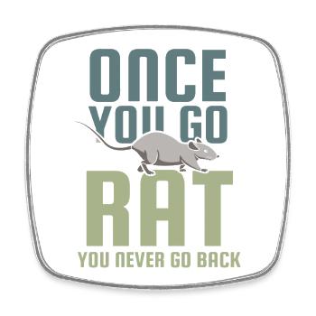 Rat, house rat, rat owner, rat lover - Square fridge magnet - white - Front