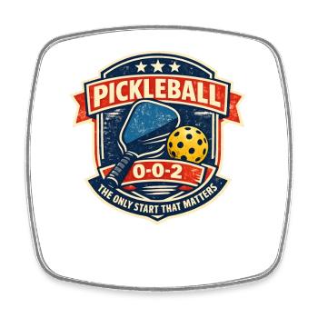 Pickleball Badge Vintage Start - Viereckiger Kühlschrankmagnet - Weiß - Vorne
