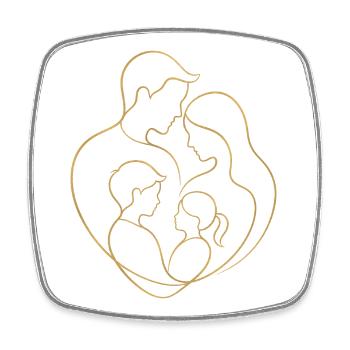 Family United in Heart - Father's Day Mother's Day Gift - Square fridge magnet - white - Front