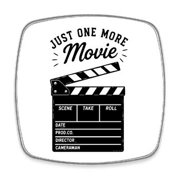 Just one more Movie Filmklappe für Cineasten - Viereckiger Kühlschrankmagnet - Weiß - Vorne