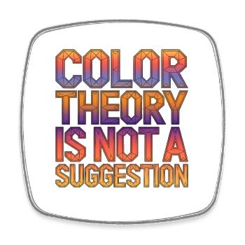 Designer graphique Color Theory est designer de logos - Magnet carré - blanc - Devant