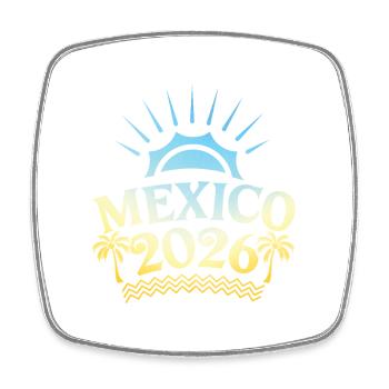 Mexiko 2026 Bunt - Viereckiger Kühlschrankmagnet - Weiß - Vorne