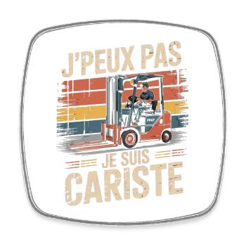 T-Shirt Humour Cadeau Cariste Original Collègues - Magnet carré - blanc - Devant