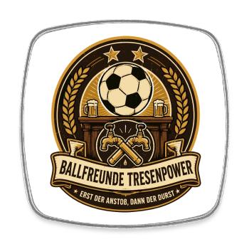 Ballfreunde Tresenpower - Viereckiger Kühlschrankmagnet - Weiß - Vorne
