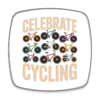Celebrate Cycling Fahrrad Retro - Viereckiger Kühlschrankmagnet - Weiß - Vorne