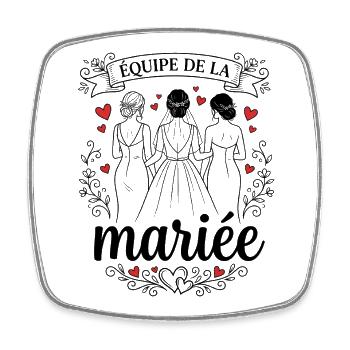 Équipe de la Mariée EVJF Témoin Mariage - Magnet carré - blanc - Devant