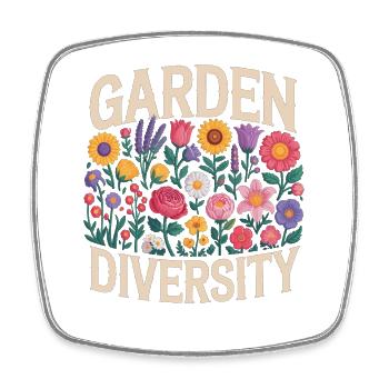 Jardin Diversité Florale - Magnet carré - blanc - Devant