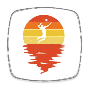 Sonnenuntergangs-Silhouettensprung - Viereckiger Kühlschrankmagnet - Weiß - Vorne