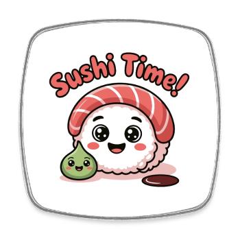 Sushi-Zeitwurf-Symbol - Viereckiger Kühlschrankmagnet - Weiß - Vorne