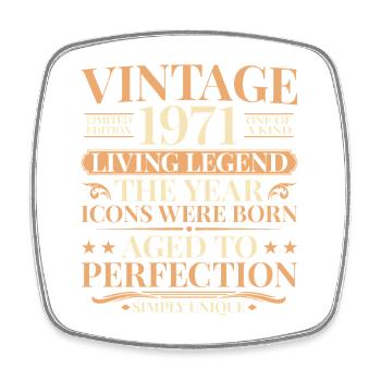 Living Legend 1971 – 55th Birthday Vintage - Square fridge magnet - white - Front