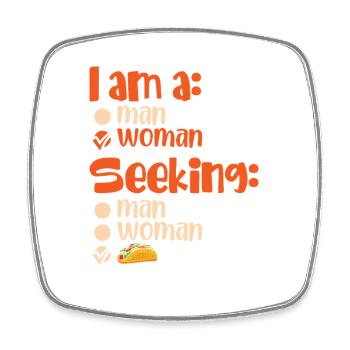 Taco Father Man Men - Square fridge magnet - white - Front