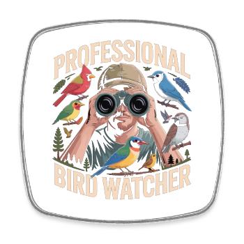 Professioneller Birdwatcher Vogelbeobachter - Viereckiger Kühlschrankmagnet - Weiß - Vorne