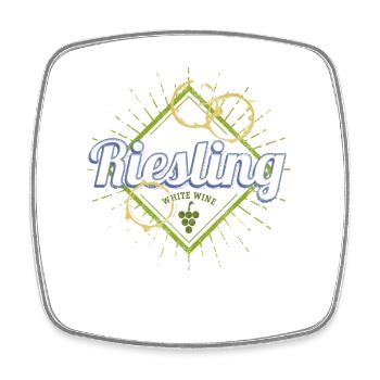 Riesling Vintage Design with Vine for Wine Drinkers - Square fridge magnet - white - Front