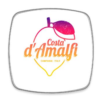 Costa d'Amalfi und Zitrone Italien Vintage Design - Viereckiger Kühlschrankmagnet - Weiß - Vorne