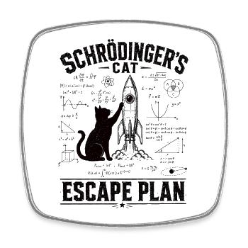 Chemise Schrödinger Chat Escape Plan - Magnet carré - blanc - Devant