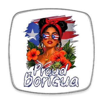 Porto Rico Boricua fier - Magnet carré - blanc - Devant