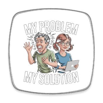 Graphic Designer My Problem My Pictogram Mom Dad - Viereckiger Kühlschrankmagnet - Weiß - Vorne