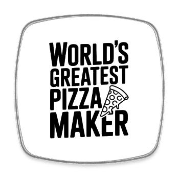 World's Greatest Pizza Maker - Square fridge magnet - white - Front
