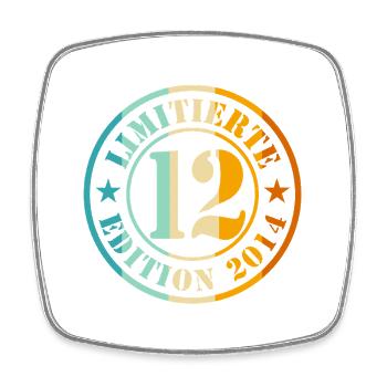 12. Geburtstag - Viereckiger Kühlschrankmagnet - Weiß - Vorne