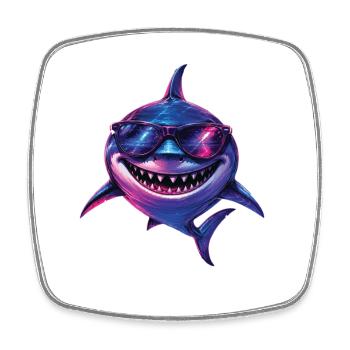 Cool Shark Sunglasses Ocean Beach Vibes - Viereckiger Kühlschrankmagnet - Weiß - Vorne