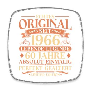 60. Geburtstag Echtes Original 1966 Vintage - Viereckiger Kühlschrankmagnet - Weiß - Vorne