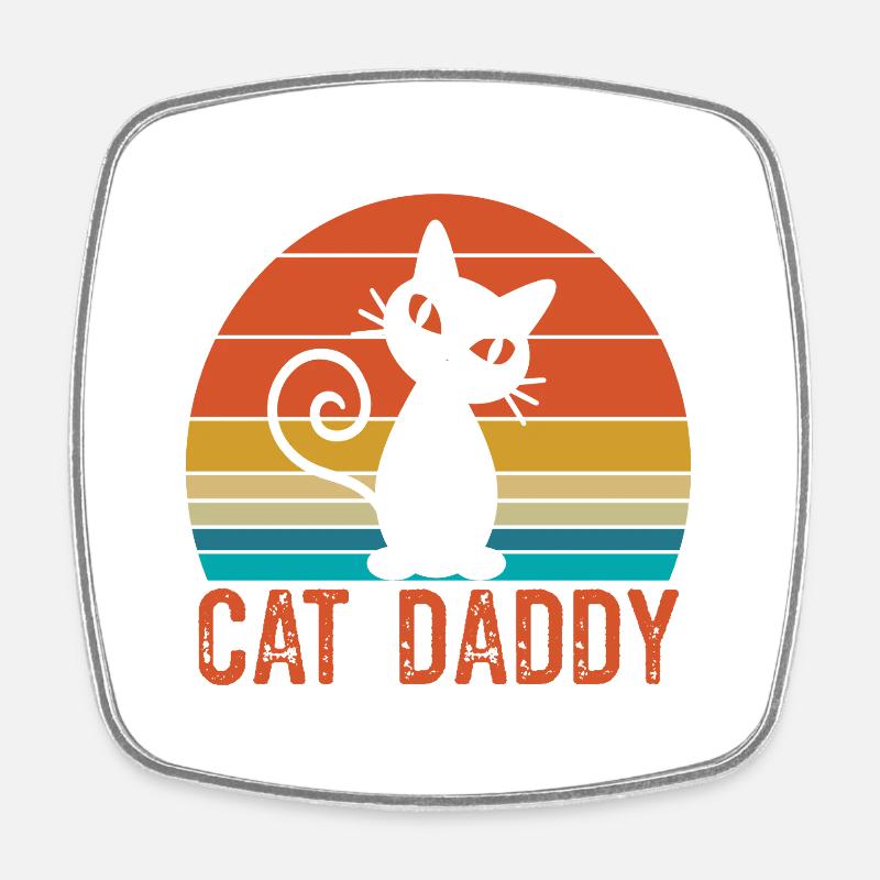 Cat Daddy Shirt - Square fridge magnet - white