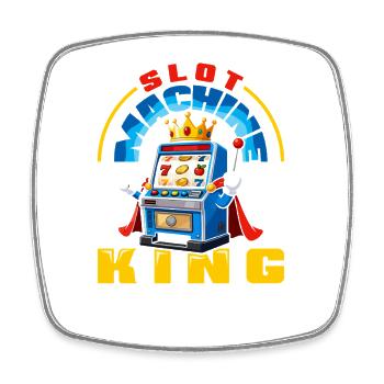 Spielautomaten König Casino Glücksspiel Jackpot - Viereckiger Kühlschrankmagnet - Weiß - Vorne
