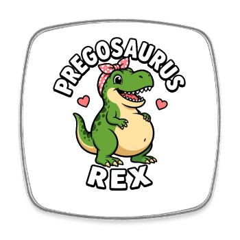 Pregnant mom Pregosaurus Rex dinosaur lust - Square fridge magnet - white - Front