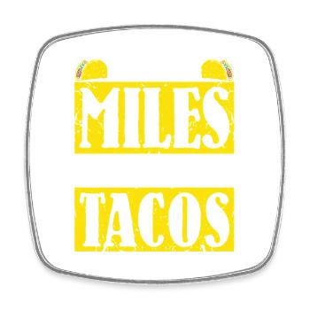 Run All The Miles Eat All The Tacos - Square fridge magnet - white - Front